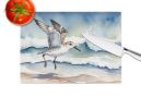Sanderling Racing the Tide Glass Cutting Board Decorative Tempered Glass Kitchen Cutting and Serving Board Large Size Chopping Board