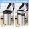 Trash Can with Lids and Stainless Steel Frame for Kitchen