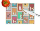 NEW Lots of Red and White Jack Russell Terrier Glass Cutting Board Decorative Tempered Glass Kitchen Cutting and Serving Board Large Size Chopping Boa