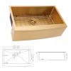 33 Gold Farmhouse Sink - 33 Inch Kitchen Sink Stainless Steel 16 gauge Apron Front Kitchen Sink