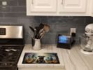 NEW Border Terrier Spooky Halloween Glass Cutting Board Decorative Tempered Glass Kitchen Cutting and Serving Board Large Size Chopping Board