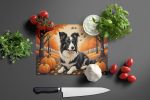 NEW Border Collie Fall Glass Cutting Board Decorative Tempered Glass Kitchen Cutting and Serving Board Large Size Chopping Board