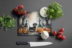NEW Dachshund Spooky Halloween Glass Cutting Board Decorative Tempered Glass Kitchen Cutting and Serving Board Large Size Chopping Board