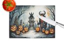 NEW Krampus The Christmas Demon Spooky Halloween Glass Cutting Board Decorative Tempered Glass Kitchen Cutting and Serving Board Large Size Chopping B