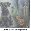 NEW Border Terrier Spooky Halloween Glass Cutting Board Decorative Tempered Glass Kitchen Cutting and Serving Board Large Size Chopping Board