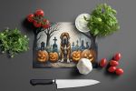 NEW Bloodhound Spooky Halloween Glass Cutting Board Decorative Tempered Glass Kitchen Cutting and Serving Board Large Size Chopping Board