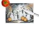 NEW Ghosts Spooky Halloween Glass Cutting Board Decorative Tempered Glass Kitchen Cutting and Serving Board Large Size Chopping Board