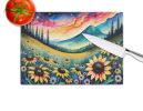 NEW Black-eyed Susans in Color Glass Cutting Board Decorative Tempered Glass Kitchen Cutting and Serving Board Large Size Chopping Board