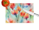 NEW Wyoming Indian Paintbrush in Watercolor Glass Cutting Board Decorative Tempered Glass Kitchen Cutting and Serving Board Large Size Chopping Board