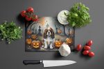 NEW Cavalier Spaniel Spooky Halloween Glass Cutting Board Decorative Tempered Glass Kitchen Cutting and Serving Board Large Size Chopping Board