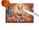 NEW Red Basenji Fall Glass Cutting Board Decorative Tempered Glass Kitchen Cutting and Serving Board Large Size Chopping Board