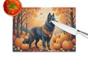 NEW Belgian Sheepdog Fall Glass Cutting Board Decorative Tempered Glass Kitchen Cutting and Serving Board Large Size Chopping Board