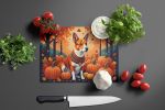 NEW Red Basenji Fall Glass Cutting Board Decorative Tempered Glass Kitchen Cutting and Serving Board Large Size Chopping Board