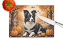 NEW Border Collie Fall Glass Cutting Board Decorative Tempered Glass Kitchen Cutting and Serving Board Large Size Chopping Board
