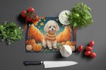 NEW Poodle Fall Glass Cutting Board Decorative Tempered Glass Kitchen Cutting and Serving Board Large Size Chopping Board