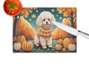 NEW Poodle Fall Glass Cutting Board Decorative Tempered Glass Kitchen Cutting and Serving Board Large Size Chopping Board