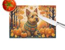 NEW Norwich Terrier Fall Glass Cutting Board Decorative Tempered Glass Kitchen Cutting and Serving Board Large Size Chopping Board