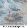 Gulls Scavenging Glass Cutting Board Decorative Tempered Glass Kitchen Cutting and Serving Board Large Size Chopping Board