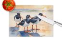 Oystercatchers Foraging Glass Cutting Board Decorative Tempered Glass Kitchen Cutting and Serving Board Large Size Chopping Board