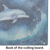Dolphin in a Starry Sea Glass Cutting Board Decorative Tempered Glass Kitchen Cutting and Serving Board Large Size Chopping Board