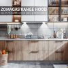 30 inch Insert Range Hood 600 CFM;  Built-in Stainless Steel Range Hoods with Right Button Controls and Back LED Lights; Kitchen Hood for Over Stove;