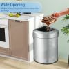 Trash Can with Lids and Stainless Steel Frame for Kitchen