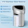 Trash Can with Lids and Stainless Steel Frame for Kitchen