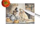 NEW Yellow Lab Fall Kitchen Pumpkins Glass Cutting Board Decorative Tempered Glass Kitchen Cutting and Serving Board Large Size Chopping Board