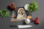 NEW Tibetan Mastiff Fall Kitchen Pumpkins Glass Cutting Board Decorative Tempered Glass Kitchen Cutting and Serving Board Large Size Chopping Board