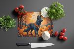 NEW Belgian Sheepdog Fall Glass Cutting Board Decorative Tempered Glass Kitchen Cutting and Serving Board Large Size Chopping Board