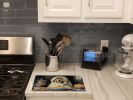 NEW Tibetan Mastiff Fall Kitchen Pumpkins Glass Cutting Board Decorative Tempered Glass Kitchen Cutting and Serving Board Large Size Chopping Board