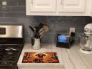 NEW Dachshund Fall Glass Cutting Board Decorative Tempered Glass Kitchen Cutting and Serving Board Large Size Chopping Board