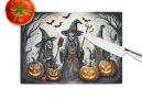 NEW Witches Spooky Halloween Glass Cutting Board Decorative Tempered Glass Kitchen Cutting and Serving Board Large Size Chopping Board