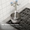 Traditional Wall Mount 16 1/6 Inch Extended Stove Swing Arm Folding 2 Handles 360¬∞ Rotation Dual Joints Pot Filler Kitchen Faucet