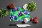 NEW Wisconsin Wood Violets in Watercolor Glass Cutting Board Decorative Tempered Glass Kitchen Cutting and Serving Board Large Size Chopping Board