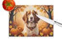 NEW Brittany Spaniel Fall Glass Cutting Board Decorative Tempered Glass Kitchen Cutting and Serving Board Large Size Chopping Board