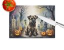 NEW Border Terrier Spooky Halloween Glass Cutting Board Decorative Tempered Glass Kitchen Cutting and Serving Board Large Size Chopping Board