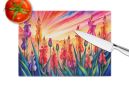 NEW Gladiolus in Color Glass Cutting Board Decorative Tempered Glass Kitchen Cutting and Serving Board Large Size Chopping Board
