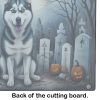 NEW Siberian Husky Spooky Halloween Glass Cutting Board Decorative Tempered Glass Kitchen Cutting and Serving Board Large Size Chopping Board