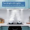 Range Hood Insert 30 inch; Stainless Steel Kitchen Vent Hood 600CFM; Built-in Kitchen Stove Hood w/Front Button Controls and Front LED Lights; Baffle