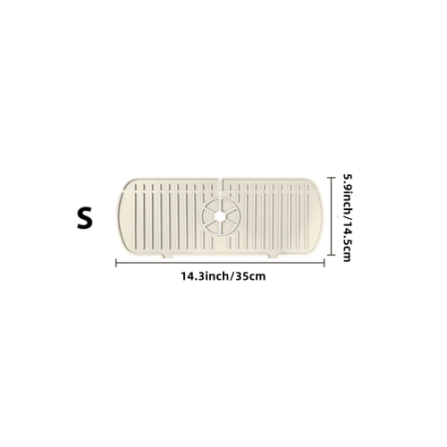 1pc Silicone Sink Faucet Mat Splash Guard; Kitchen Sink Draining Pad Behind Faucet Dish Drying Mat For Countertop; Bathroom; Farmhouse