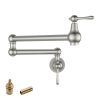 Traditional Wall Mount Stove Swing Arm Folding Pot Filler Kitchen Faucet 2 Handle Double 360¬∞ Rotatable Joints