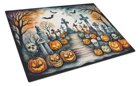 NEW Day of the Dead Spooky Halloween Glass Cutting Board Decorative Tempered Glass Kitchen Cutting and Serving Board Large Size Chopping Board (Default: Default)
