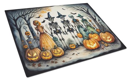 NEW Calacas Skeletons Spooky Halloween Glass Cutting Board Decorative Tempered Glass Kitchen Cutting and Serving Board Large Size Chopping Board (Default: Default)