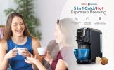 5in1automatic espresso machine with water level line, capsule coffee machine 19Bar hot and cold extract French Mocha Italian 600L water tank espresso