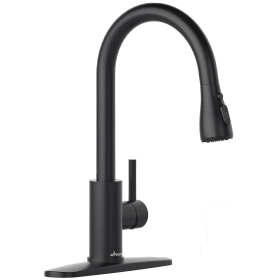 Solid Stainless Steel Kitchen Faucet with Pull Down Sprayer 3 Modes, Modern Kitchen Sink Faucets with Sprayer, High Arch Single Handle Faucet (Color: Matte black)