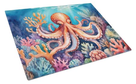 Octopus Among Coral Glass Cutting Board Decorative Tempered Glass Kitchen Cutting and Serving Board Large Size Chopping Board (Default: Default)