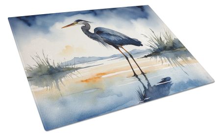 Blue Heron Barely Lit Sky Glass Cutting Board Decorative Tempered Glass Kitchen Cutting and Serving Board Large Size Chopping Board (Default: Default)