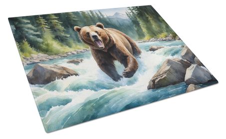 Alaskan Wilderness Grizzly Bear Glass Cutting Board Decorative Tempered Glass Kitchen Cutting and Serving Board Large Size Chopping Board (Default: Default)