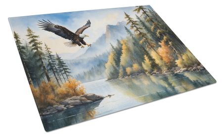 Eagle in Flight Glass Cutting Board Decorative Tempered Glass Kitchen Cutting and Serving Board Large Size Chopping Board (Default: Default)